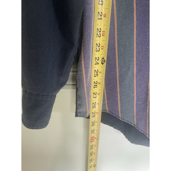 color blocked stripes two tone bugle boy button up size large 90's hipster dad - Picture 10 of 10